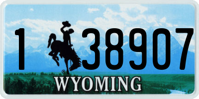 WY license plate 138907