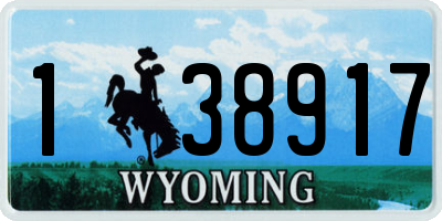 WY license plate 138917