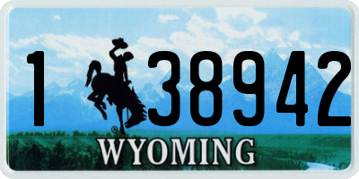 WY license plate 138942