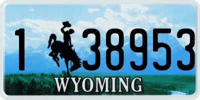 WY license plate 138953