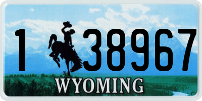 WY license plate 138967
