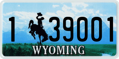 WY license plate 139001
