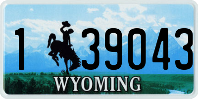 WY license plate 139043