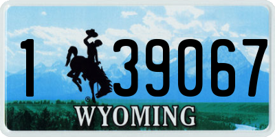 WY license plate 139067