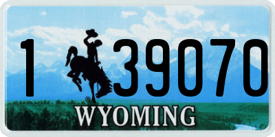 WY license plate 139070
