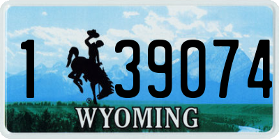 WY license plate 139074