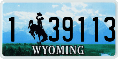 WY license plate 139113