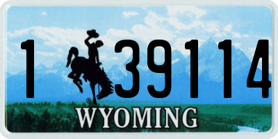 WY license plate 139114