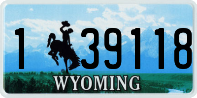 WY license plate 139118