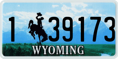 WY license plate 139173