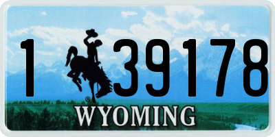 WY license plate 139178