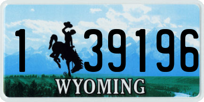 WY license plate 139196