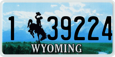 WY license plate 139224