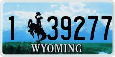 WY license plate 139277
