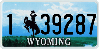 WY license plate 139287