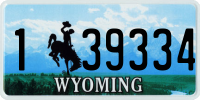 WY license plate 139334
