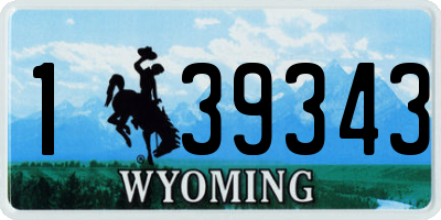 WY license plate 139343