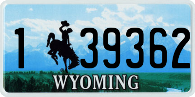 WY license plate 139362