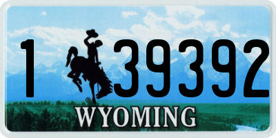 WY license plate 139392