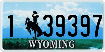 WY license plate 139397