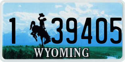 WY license plate 139405