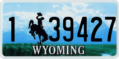 WY license plate 139427