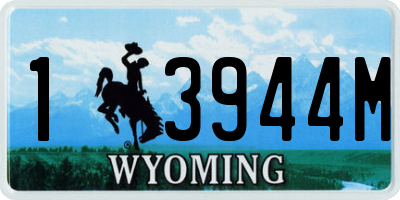 WY license plate 13944M