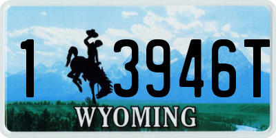 WY license plate 13946T