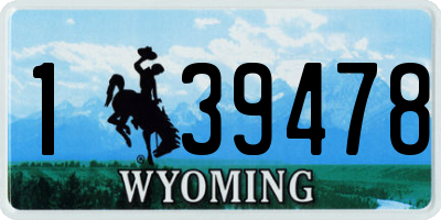 WY license plate 139478