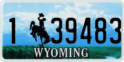 WY license plate 139483