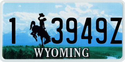 WY license plate 13949Z