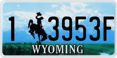 WY license plate 13953F