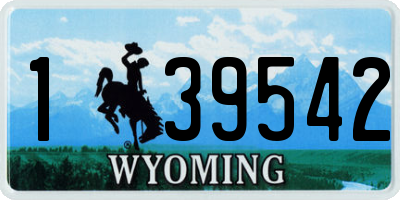 WY license plate 139542