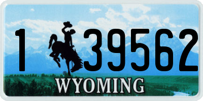 WY license plate 139562
