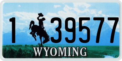 WY license plate 139577