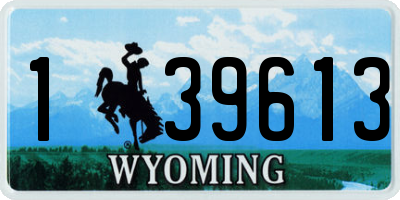 WY license plate 139613