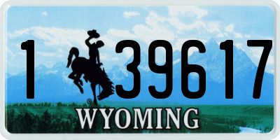 WY license plate 139617