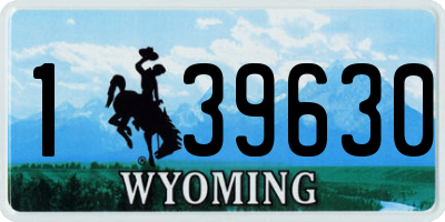 WY license plate 139630