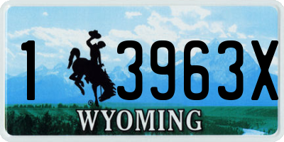 WY license plate 13963X