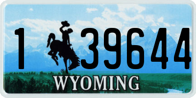 WY license plate 139644