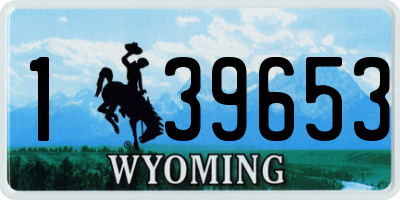 WY license plate 139653