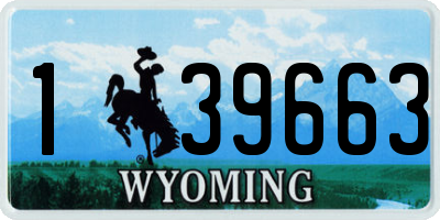 WY license plate 139663