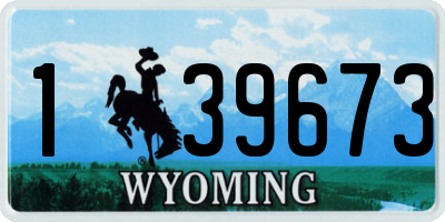 WY license plate 139673