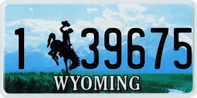 WY license plate 139675