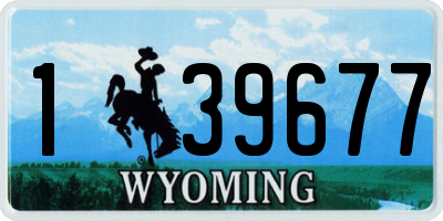 WY license plate 139677