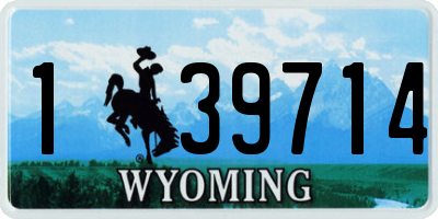 WY license plate 139714