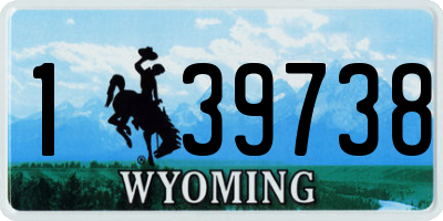 WY license plate 139738