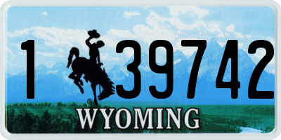 WY license plate 139742