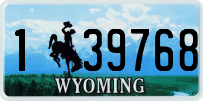 WY license plate 139768