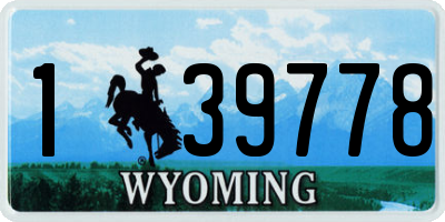 WY license plate 139778